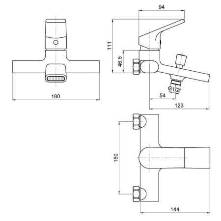 ESKO ONTARIO ON 54 bath mixer, with short pouring, without accessories, chromium color-1