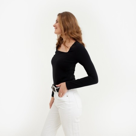 Women's longliva Minaku: Basic Line Black Color, Rr. 44-1