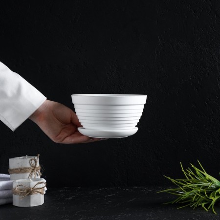 A pot with a stand "Alice", 0.7 l, white color-4