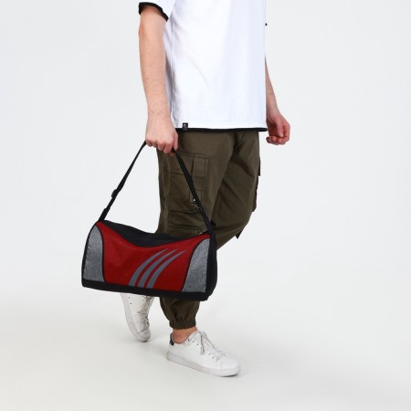 Sports bag with lightning, long belt, black/red color-5