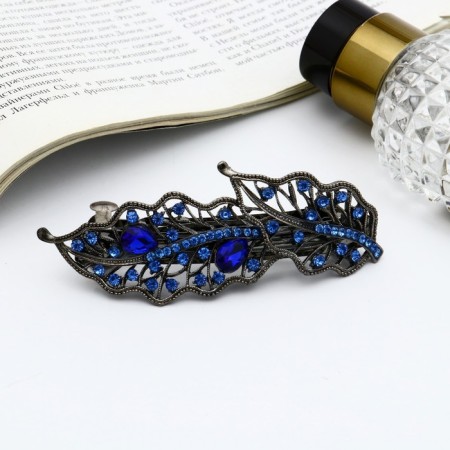 Clothing machine for hair "Marian" leaves, 9 cm, blue