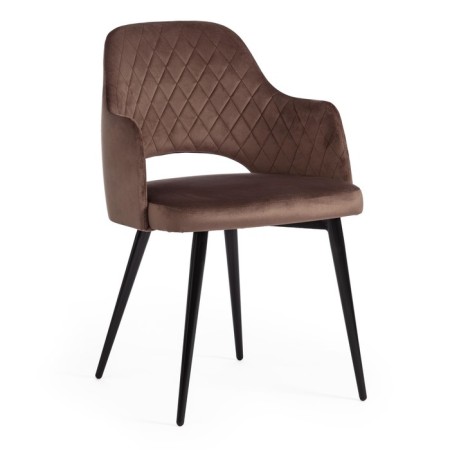 Valkyria Mod chair. 711 fabric/metal, 55x55x80cm, brown 12/black