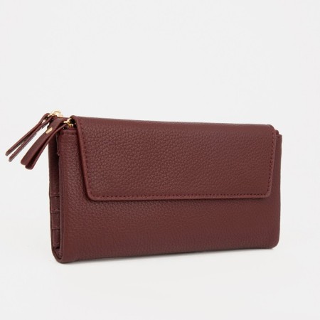 Women's wallet on magnets, burgundy color