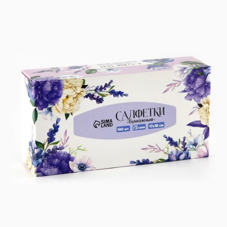 Paper napkins in the box "Tenderness", 100 pcs, two -layer-1