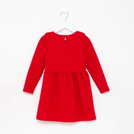 Платье для девочки с рюшей KAFTAN "Basic line", размер 30 (98-104), цвет красный-9