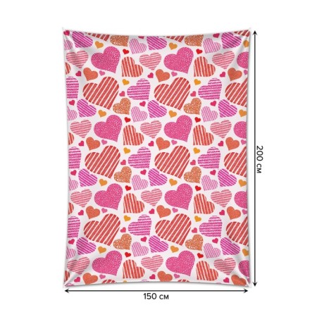 Decorative panel with photo printing "A lot of hearts", vertical, size 150x200 cm-1
