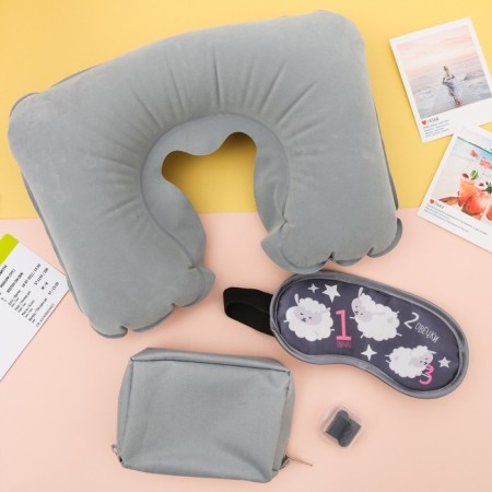 Road set "I think sheep": pillow, mask for sleep, bears