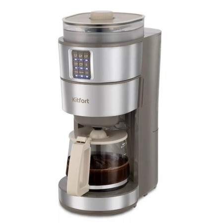Kofemashin KitFort KT-7204, drip, 1000 watts. 1.38 l, silver