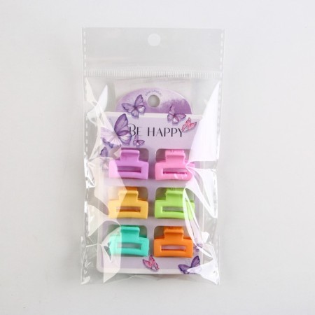 Hair crab be happy, set 6 pcs, 2.5 x 2.5 x 1.5 cm-8