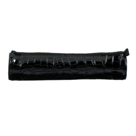 Penal-tubus for brushes, soft, 255 x 65 mm, 7k27, leatherette, reptile print, glossy, black