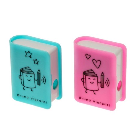 Charpet of one hole Funsharp "Book", with an eraser, in a container, mix-1