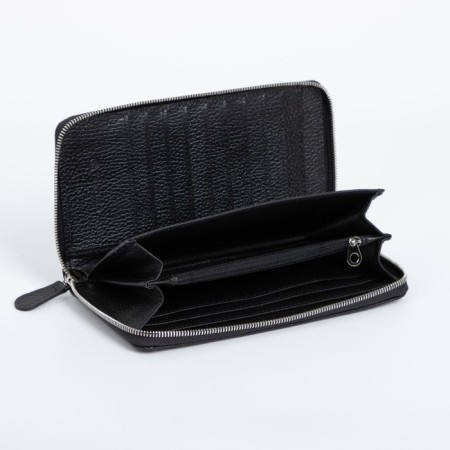 Male purse on lightning for Textura bills, for cards, for coins, black color-3