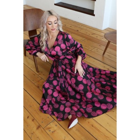 Female dress, size 46, black-pink color-10