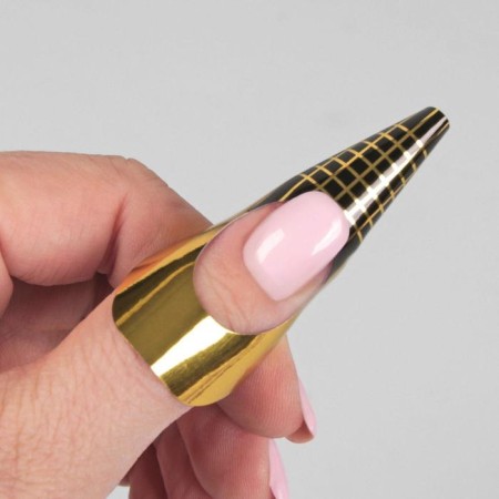 Forms for nail extension are narrow, 50 pcs, golden color-2