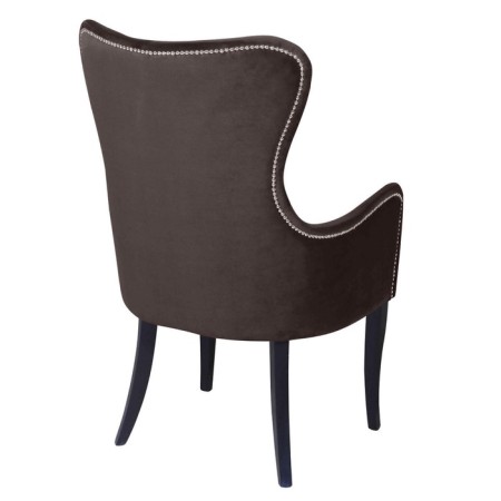Armchair "Lari", velor fabric, bronze molding, support of the wenge array, color chocolate-1
