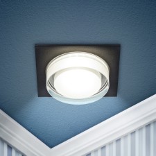 Lamp Built -in era DK108, IP20, 12W, 92x92x40 mm, black color is black