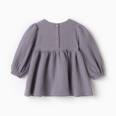 Платье детское с дл. рукавом KAFTAN "Муслин", р.30 (98-104 см), серый-12
