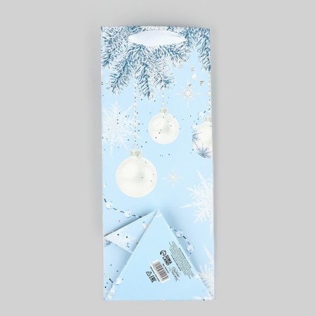 Package for a bottle, triangular "Happiness", 13 x 32 x 11.3 cm, New Year-6