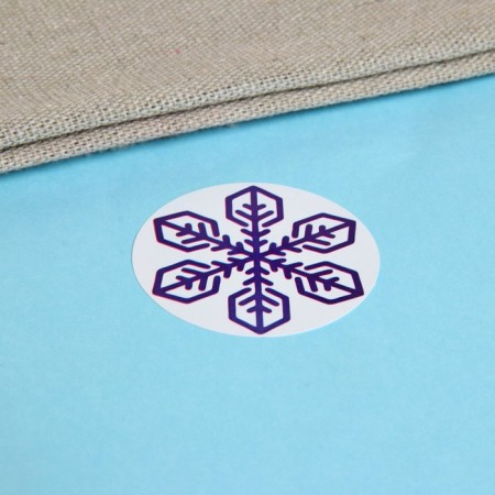 Stickers in the roll "Snowflakes", 500 pcs, 2.5 x 2.5 cm-4