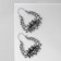 Earrings Metal "Vostok" lotus, color black silver