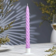 Candle twisted, 2.3x 24.5 cm, 5 hours, 50 g, lilac