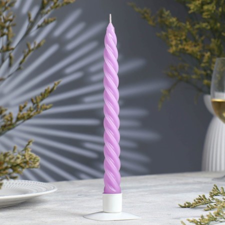 Candle twisted, 2.3x 24.5 cm, 5 hours, 50 g, lilac