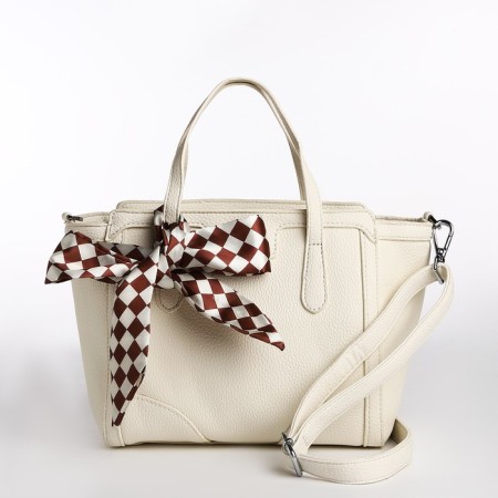 Bag Female Tout with zipper, white color-1