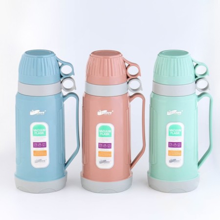 Thermos 1 l, with a glass flask, retains heat 12 hours, with a mug, mix