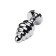 Anal plug Metal by Toyfa, silver, sapphire, 7.2 cm, d = 2.9 cm