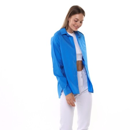 Women's shirt with pocket, blue color, size 46-1