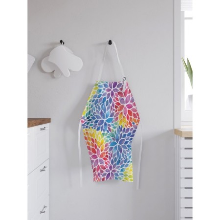 Apron kitchen with a photo print "Rainbow flowering", adjustable, size OS-1