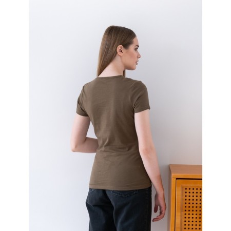 Women's T -shirt, size 48, khaki color-4