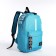 A backpack with a zipper, an outer pocket, 2 side pockets, blue color