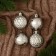 Set of balls plastic D-3.5 cm, 4 pcs "Space stripes" of the face, silver