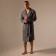 Wafel dressing gown Male SL Home: Chess "Grig Sandre", size M, 100% cotton, 340 g/m2