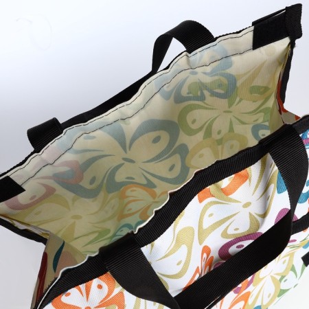 Folding bag on Velcro, 2 wheels, colorful color-5