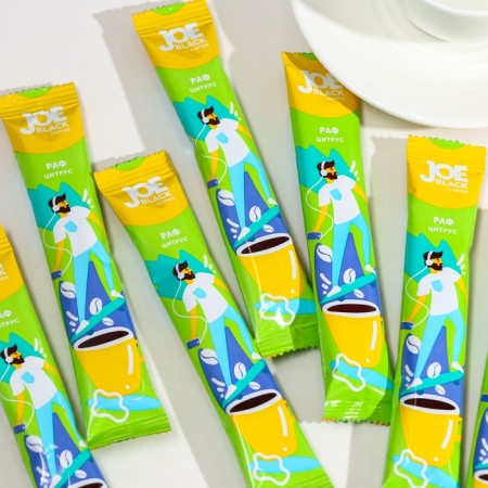 Soluble Coffee drink Joe Black Coffee 3 in 1 Raf Citrus, 18 g-2