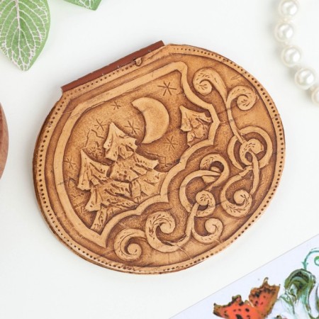 Mirror on hinges, mix, birch bark-1