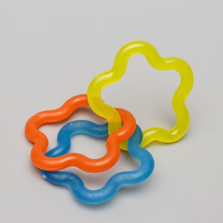 Chewing toy "3 stars" 16 cm, transparent, blue/yellow/orange-1
