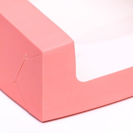 Confectionery packaging with a window, pink, 18 x 18 x 7 cm-2