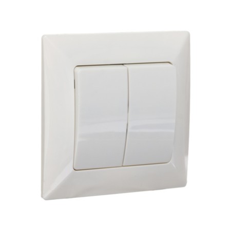 Luazon Lighting "Antei" switch, 10 A, 2 keys, hidden, white-1