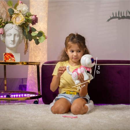 Robot dog “Chappi” IQ Bot, interactive: touch, light, sound, musical, dancing, on the battery, in Russian, pink-10