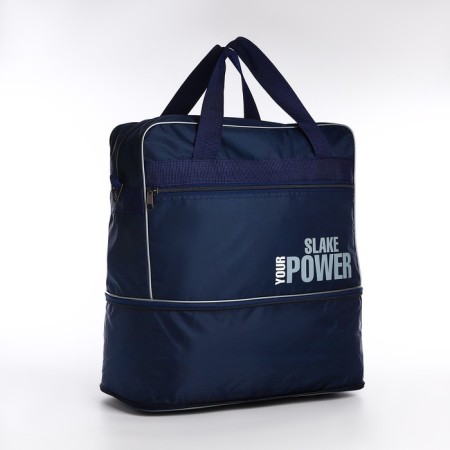 Road bag with lightning, with an increase, external pocket, long belt, blue color-1