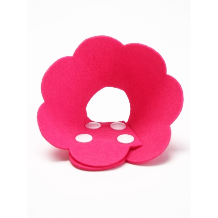 Veterinary collar made of felt "chamomile", size s, fuchsia-5