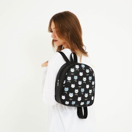 Baby backpack for girls made of artificial leather "Cat" 27x23x10 cm-6