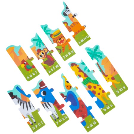 Soft puzzle for kids "Alphabet: Africa", 9 details, crumb I-9