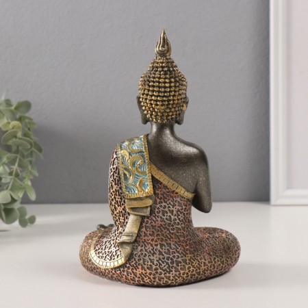 Souvenir Polystone "Buddha - Mudra Namascar" gray 9.5x13.5x19.5 cm-2