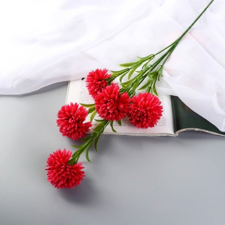 Artificial flowers "chrysanthemum pompom" d-6 cm 80 cm, raspberry