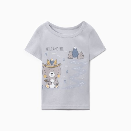 T -shirt for a boy, gray color, height 92 cm