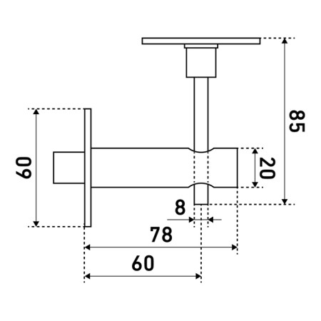 Nimbed Bulat Zdt 01.60.04 gate valve, end, square 8x8 mm, chrome-2